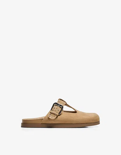 Bershka Clogs With Buckle Detail In Brown