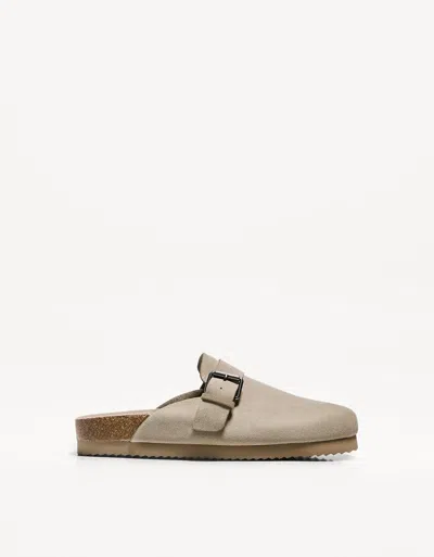 Bershka Clogs With Buckle Detail In Brown