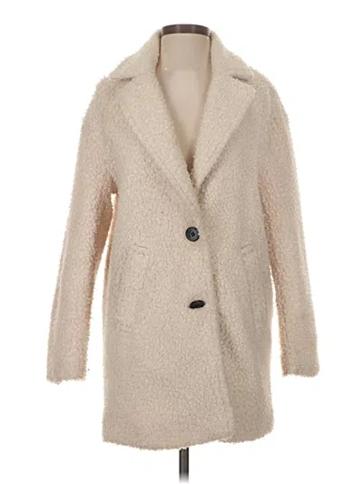 Pre-owned Bershka Coat In Ivory