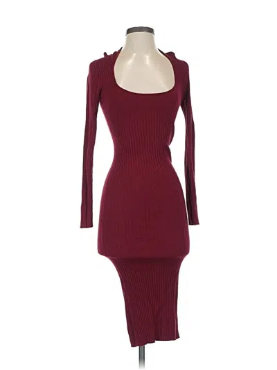 Pre-owned Bershka Cocktail Dress In Burgundy