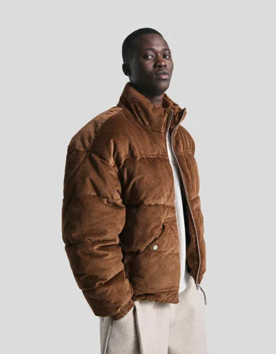 Bershka Corduroy Quilted Jacket In Multi