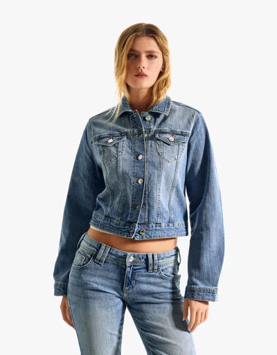 Bershka Denim Jacket In Blue