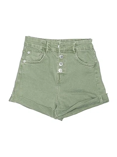 Pre-owned Bershka Denim Shorts In Green
