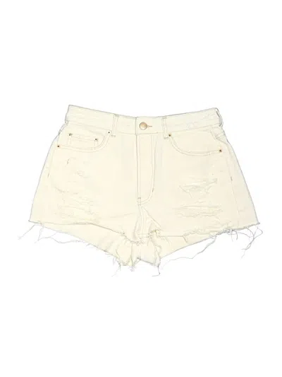 Pre-owned Bershka Denim Shorts In Ivory