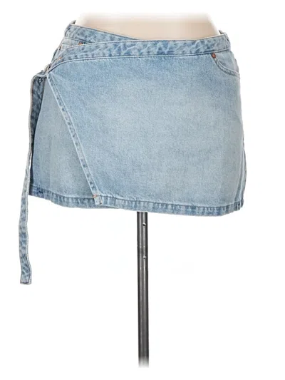 Pre-owned Bershka Denim Skirt In Blue
