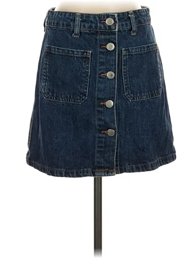 Pre-owned Bershka Denim Skirt In Blue