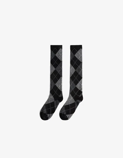Bershka Diamond Socks In Black