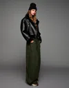 Bershka Double-sided Jacket In Black