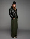 Bershka Double-sided Jacket In Black