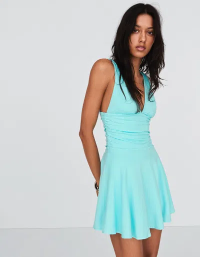 Bershka Draped Mini Dress In Blue