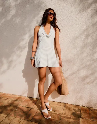 Bershka Draped Mini Dress In White