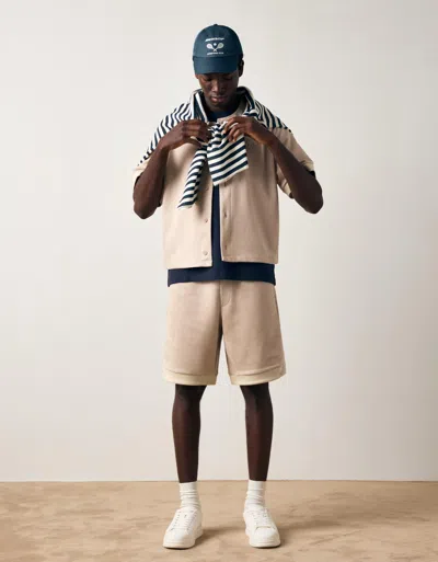 Bershka Dunlop Faux Suede Skater Bermuda Shorts In Brown