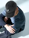 Bershka Embroidered Cap In Black