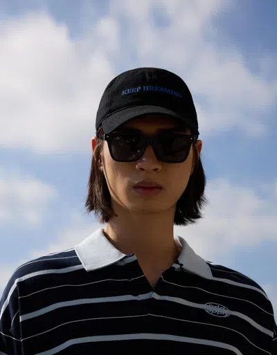 Bershka Embroidered Cap In Black