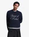 Bershka Embroidered Sweater In Blue