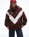 Bershka Embroidered Technical Jacket In Brown