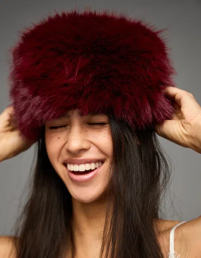 Bershka Faux Fur Hat In Brown