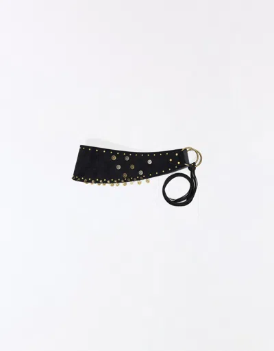 Bershka Faux Leather Fringe Belt In Black