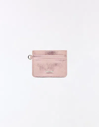 Bershka Faux Leather Mini Card Holder In Gray