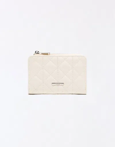 Bershka Faux Patent Leather Coin Purse In White