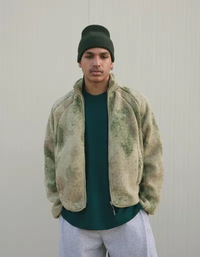 Bershka Faux Shearling Jacket In Animal Print