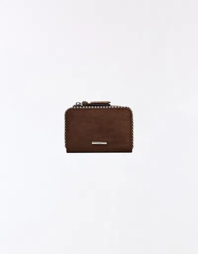 Bershka Faux Suede Purse In Brown