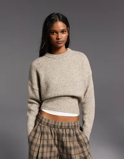 Bershka Fitted Waist Sweater In Multi