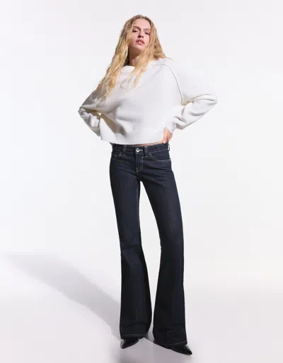 Bershka Flared Baggy Jeans In Blue