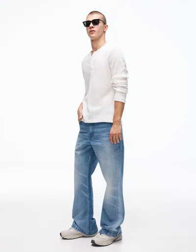 Bershka Flared Baggy Jeans In Blue