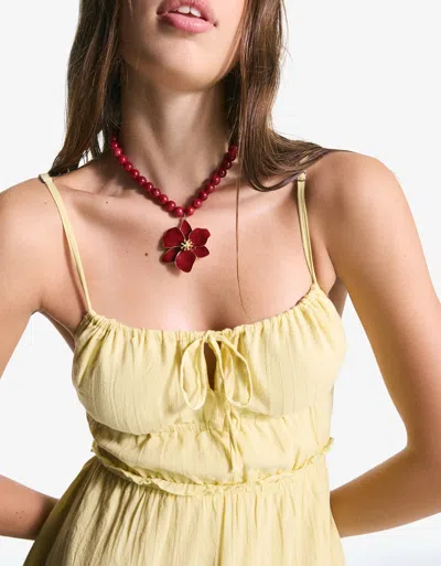 Bershka Flared Mini Dress In Neutral