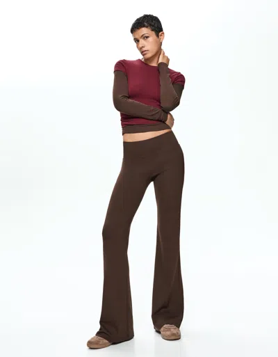 Bershka Flared Pants In Brown