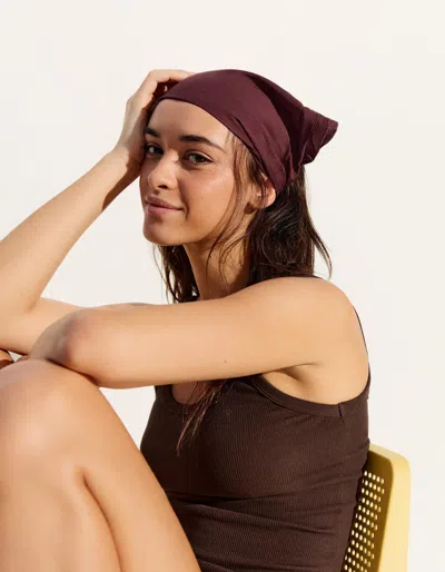 Bershka Fur Bandana With Ruffles In Pink