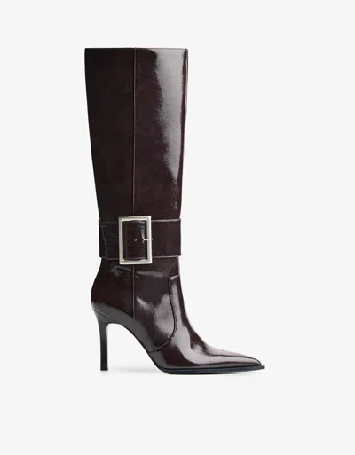 Bershka Heeled Boots With Buckle In Multi
