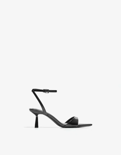 Bershka High-heel Sandals With Ankle Strap In Black