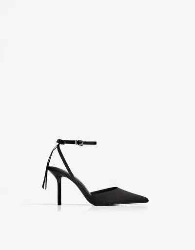 Bershka High-heel Shoes With Bow In Black