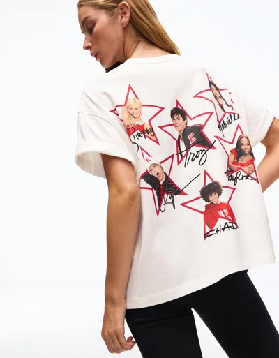 Bershka High School Musical Boxy Print T-shirt In White