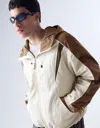 Bershka Hooded Technical Jacket In Neutral