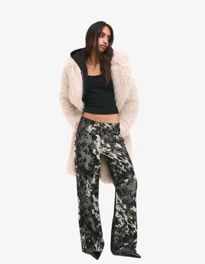 Bershka Jacquard Print Baggy Jeans In Black