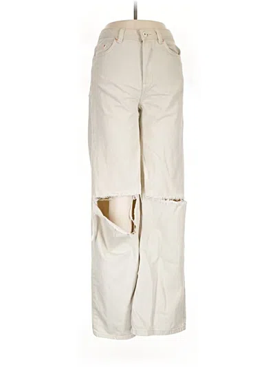 Pre-owned Bershka Jeans In Ivory