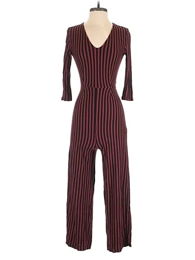 Pre-owned Bershka Jumpsuit In Burgundy