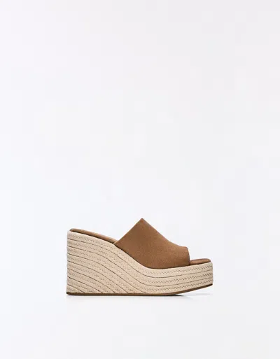 Bershka Jute Wedge In Brown