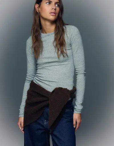 Bershka Knit Scarf In Brown