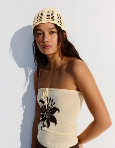 Bershka Knit Skullcap In White