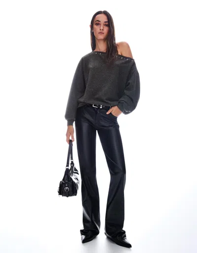 Bershka Knit Sweater With Studs In Blue