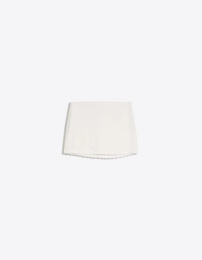 Bershka Lace Sequinned Mini Skirt In White