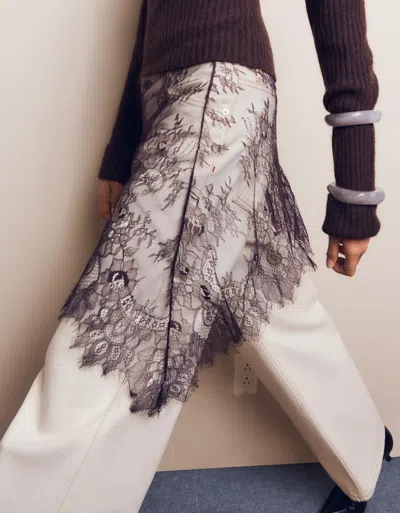 Bershka Lace Wrap Skirt In Brown