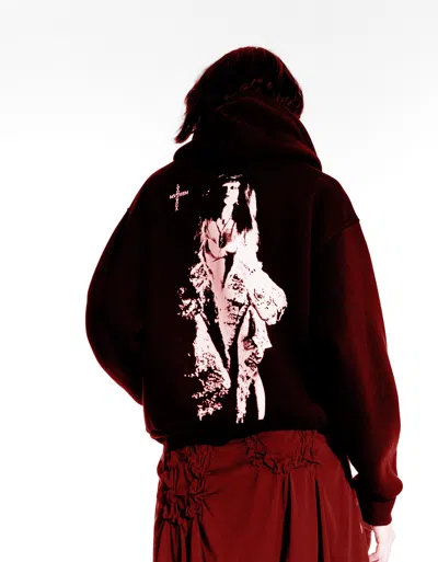 Bershka Lady Gaga Print Hooded Sweatshirt In Black