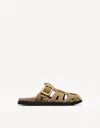 Bershka Leather Cage Mules In Brown