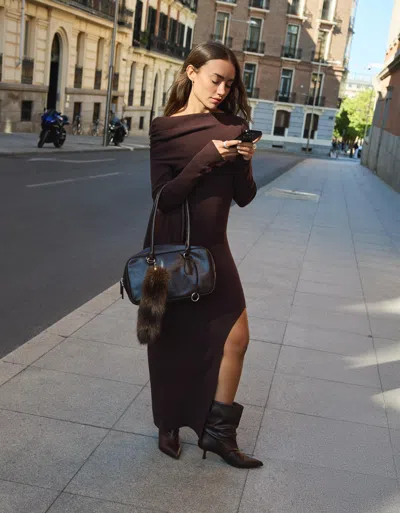 Bershka Leather Effect Handbag In Brown