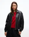 Bershka Leather Effect Jacket In Black